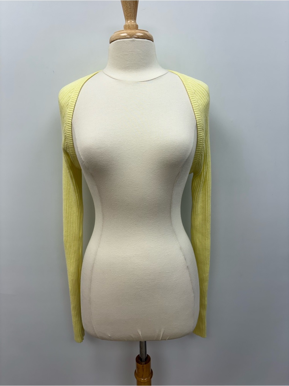NWT American Eagle Ribbed Knit Bolero Arm Warmer Cardigan Sweater Yellow Large